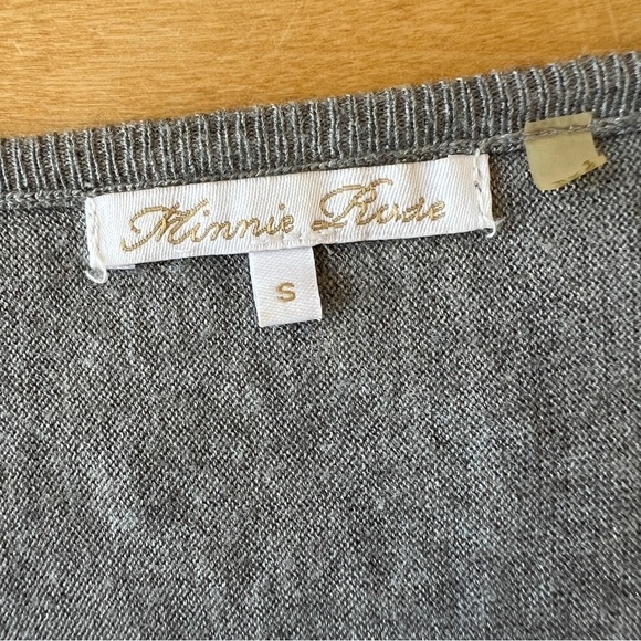 MINNIE ROSE SWEATER S V NECK TENCEL SILK NYLON LONG LENGTH OVERSIZED CASUAL GRAY - Picture 11 of 13